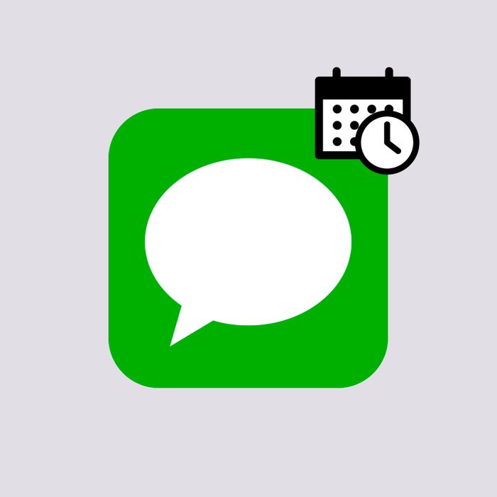 iPhone message app logo with schedule icon