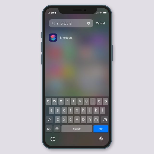Shortcuts app on iPhone