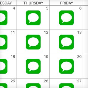 Message app icon on calendar days