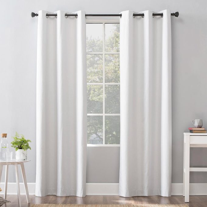 white curtains in a room