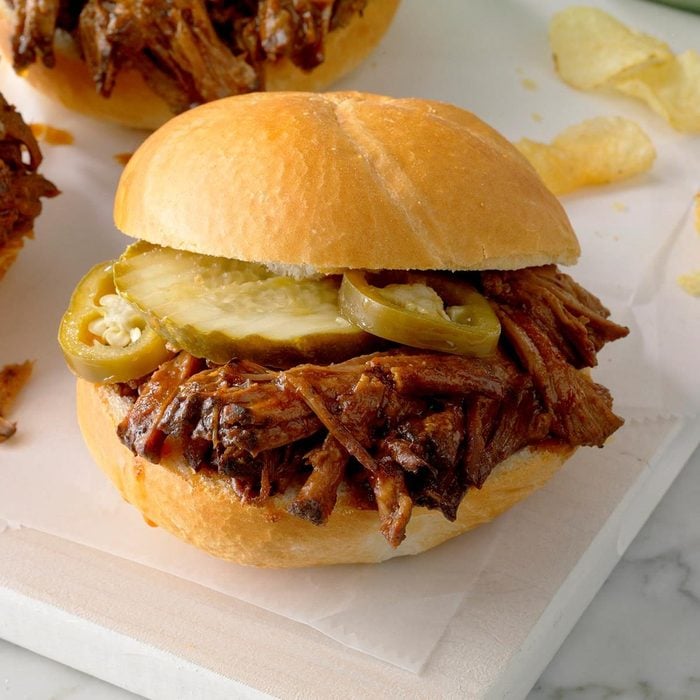 Slow Cooked Barbecued Beef Sandwiches