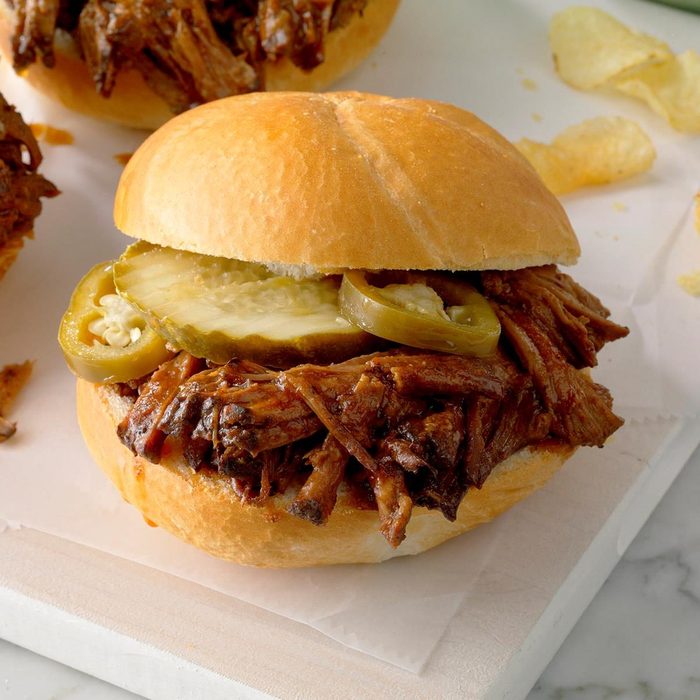 Slow Cooked Barbecued Beef Sandwiches