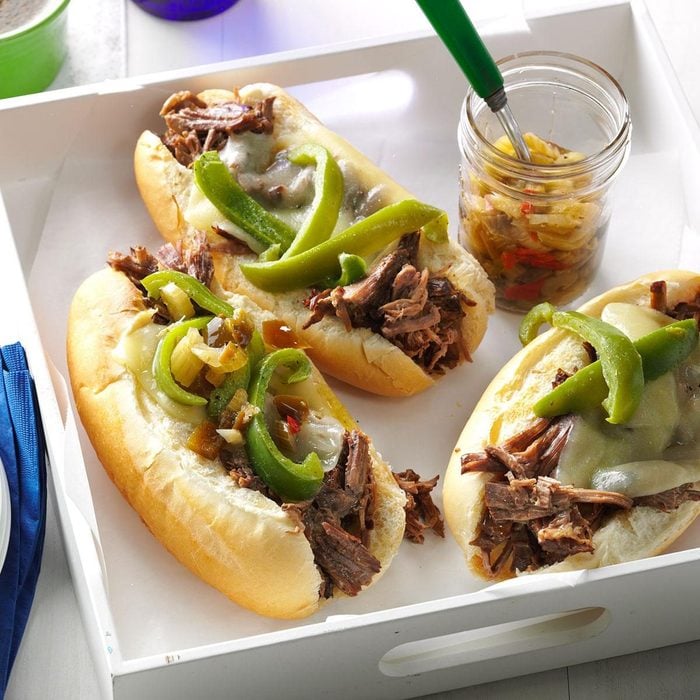 Portillo Italian beef sandwich with peppers and steak
