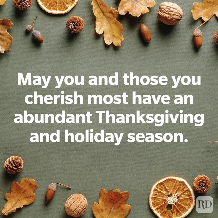 May you and those you cherish most have an abundant Thanksgiving and holiday season.