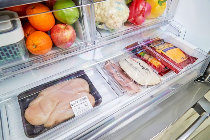 shallow drawer for meat and cheese in an Organized refrigerator