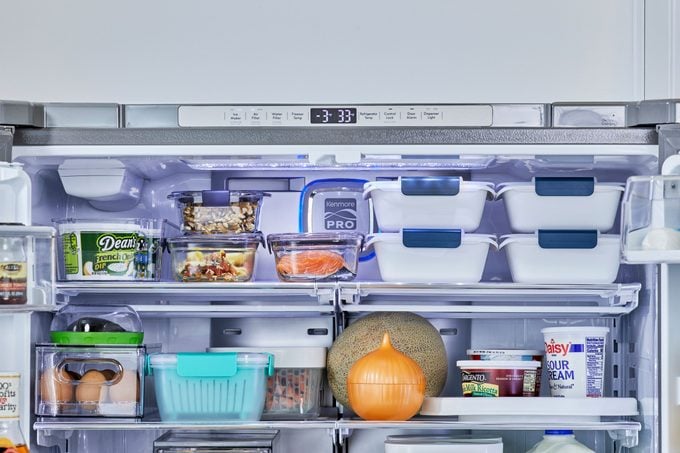 Organized Refrigerator top and second Shelves