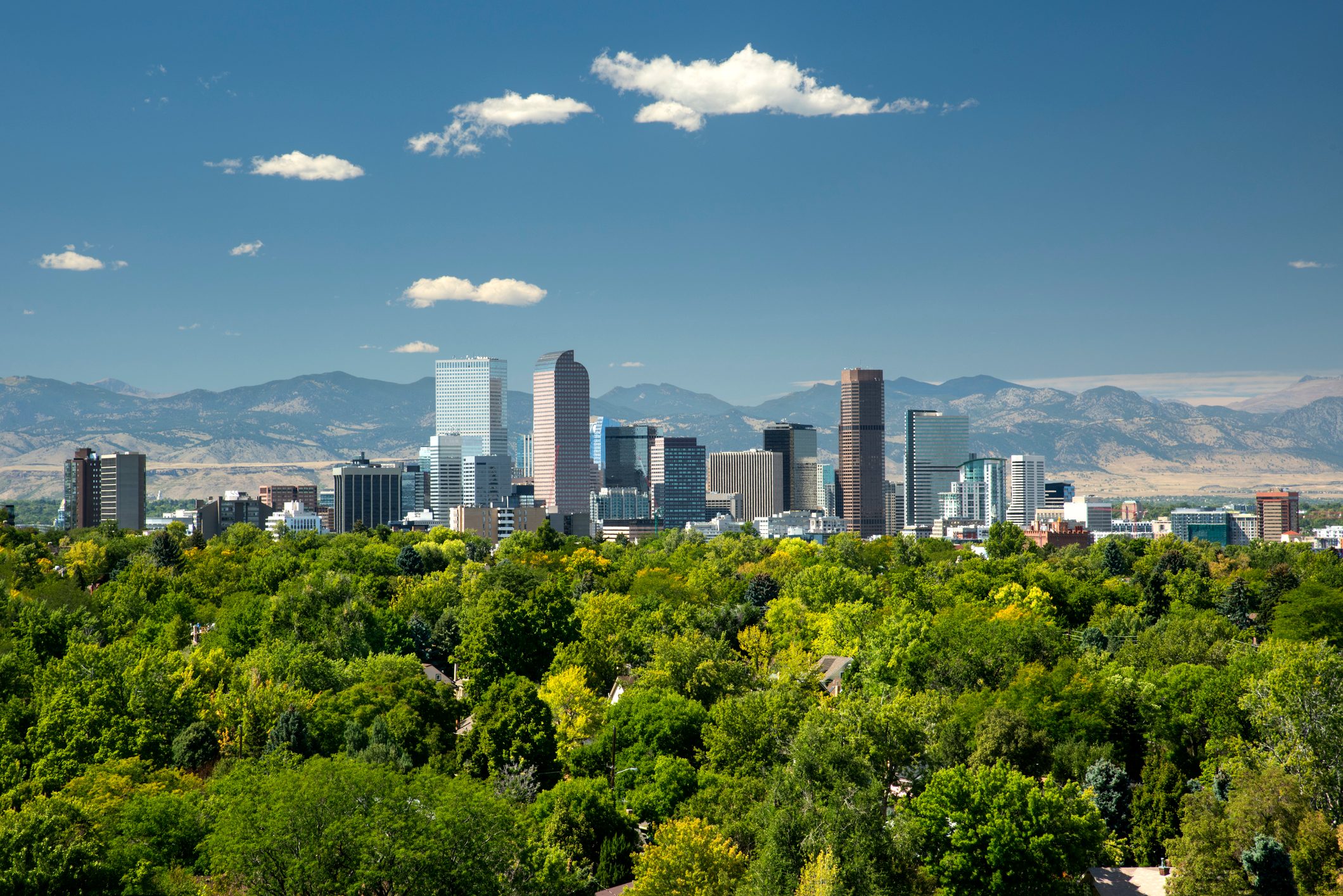 Skyline, Neighborhoods, Front Range, Rocky Mountains, Denver, Colorado