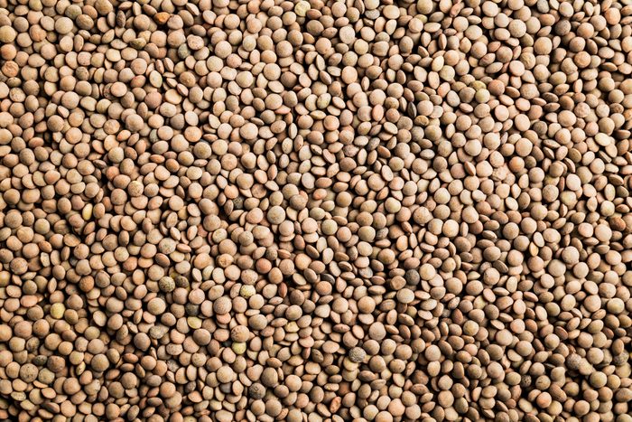 background of raw lentils