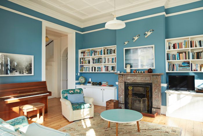 Blue living room at home