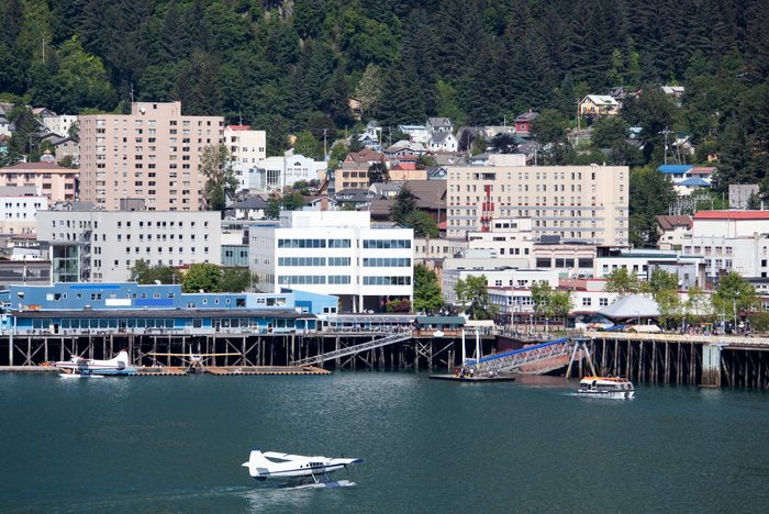 The water traffic in Juneau downtown, the capital of Alaska.