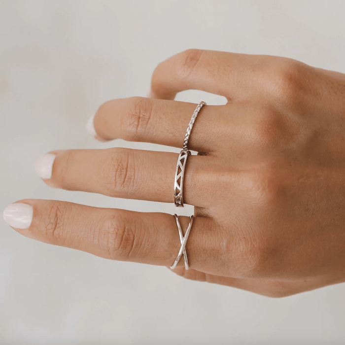 Criss Cross Ring Silver
