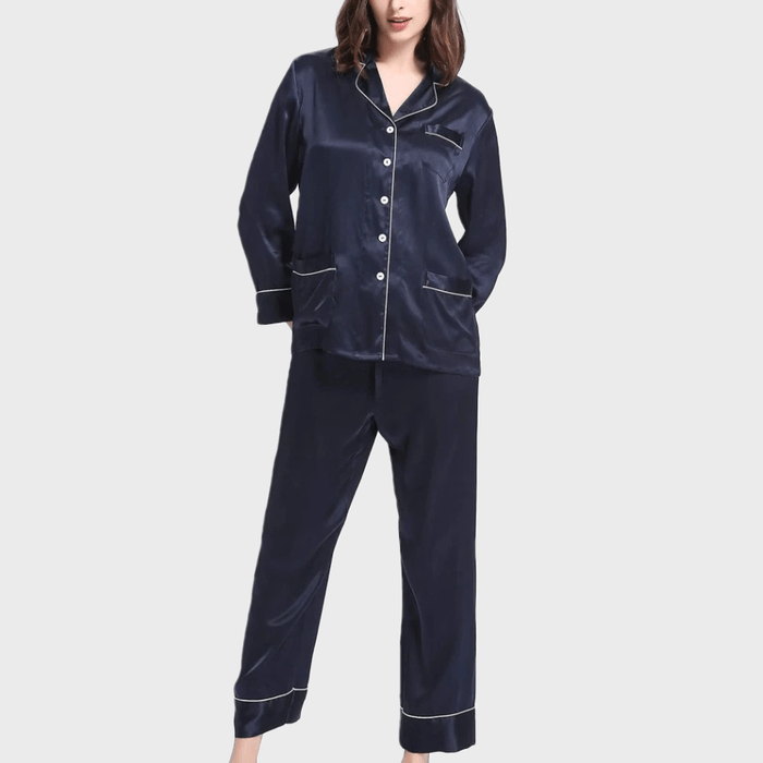 Momme Chic Trimmed Silk Pajamas