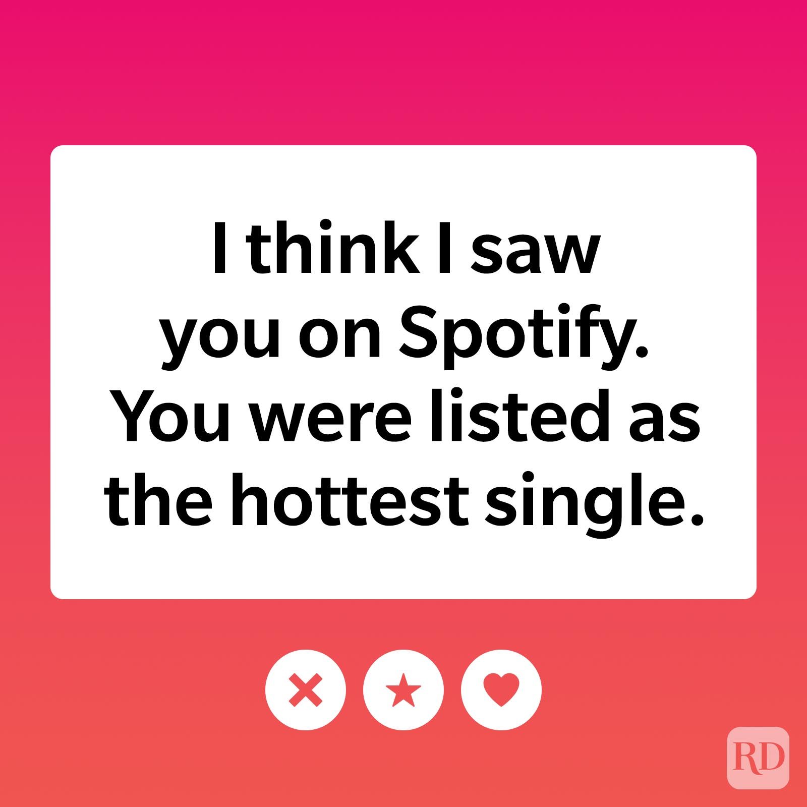 I think I saw you on Spotify. You were listed as the hottest single.