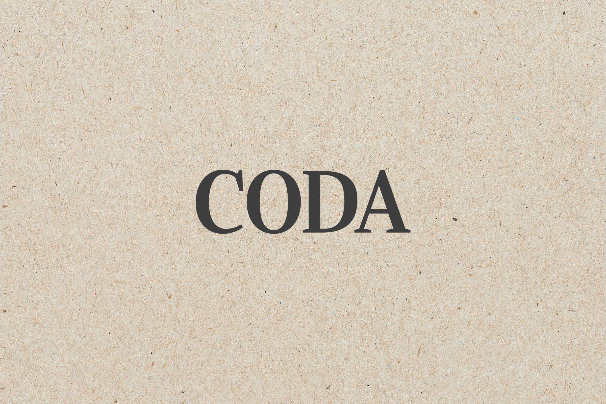 CODA Against Kraft Paper Background