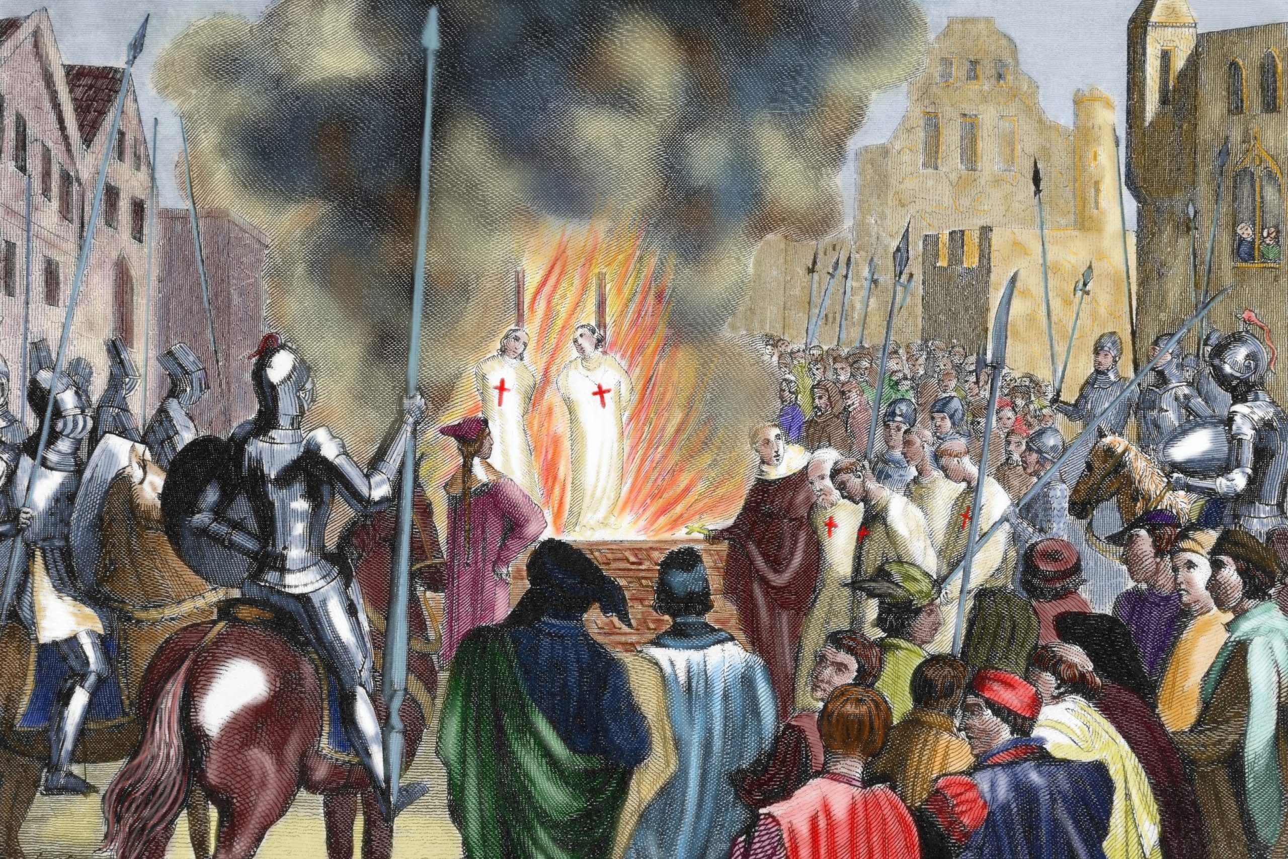 Burning Templar in the 14th century