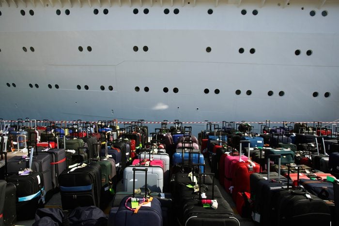 Suitcases Outside Cruise Ship