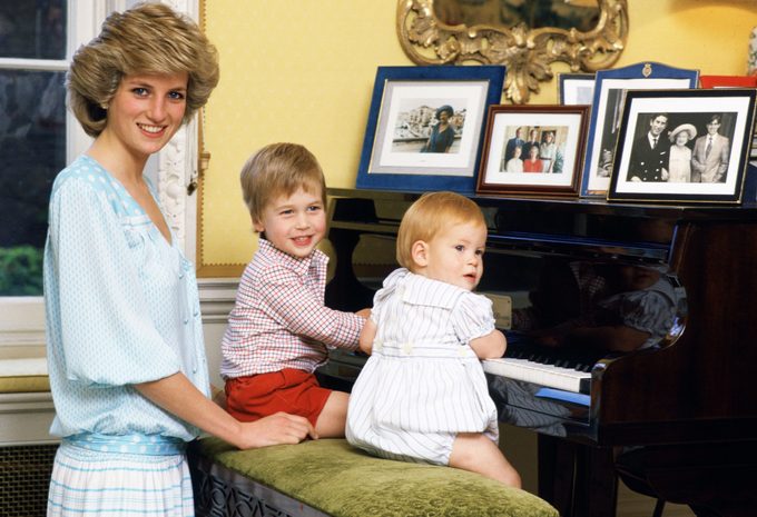 Diana, Princess of Wales with her sons, Prince William and Prince Harry
