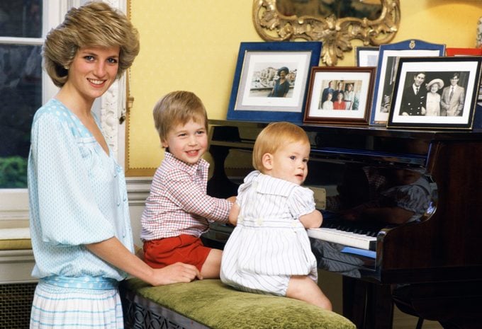 Diana, Princess of Wales with her sons, Prince William and Prince Harry