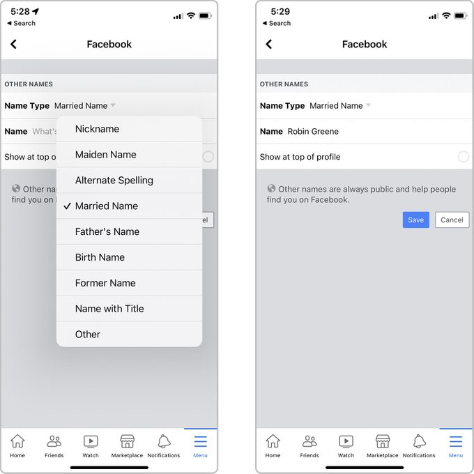 How To Add Name On Facebook Mobile