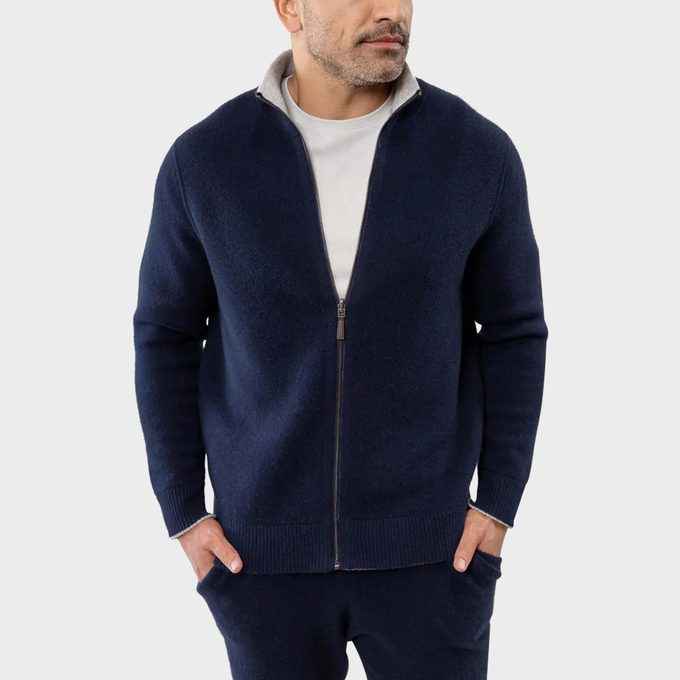 Men's Quintessential Cashmere Fullzip Sweater Ecomm Cozyearth.com