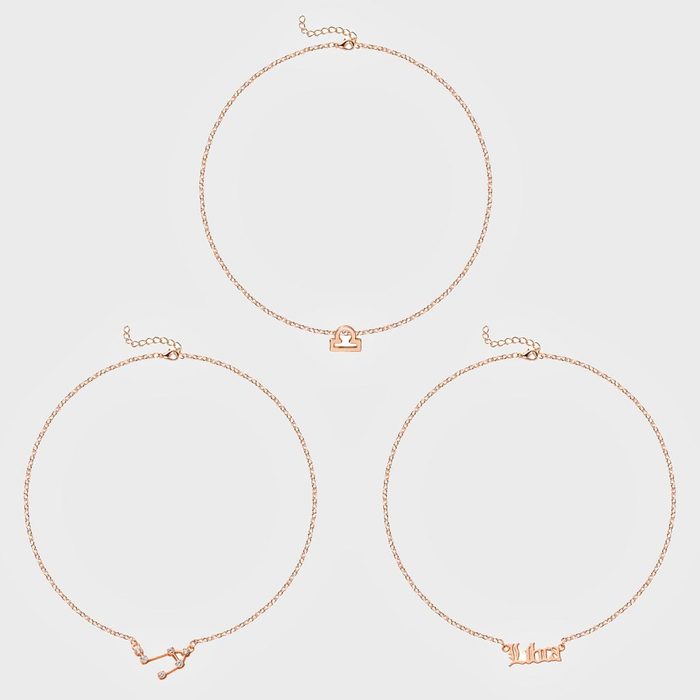 Pantid Libra Zodiac Layer Necklaces Plated