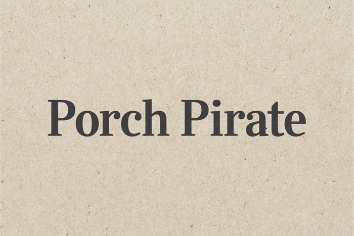 Porch Pirate Printed on Kraft Paper Background