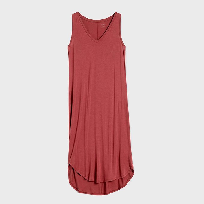 Amazon Essentials Women's Jersey Standard Fit Sleeveless V Neck Midi Dress