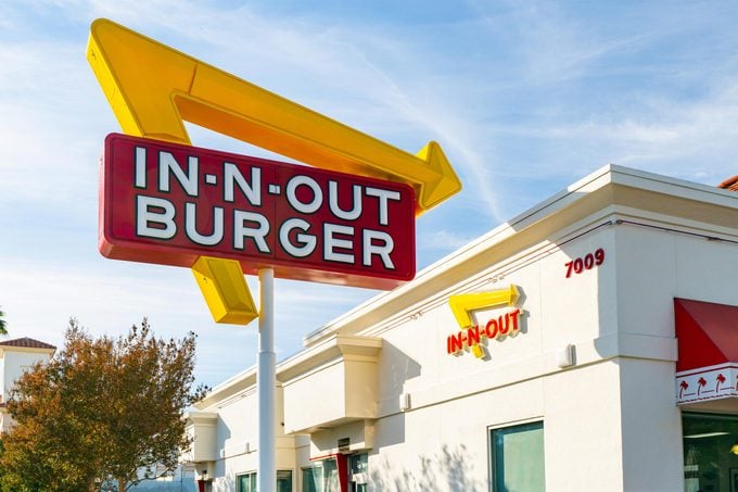exterior of In-and-out Burger fast food restaurant