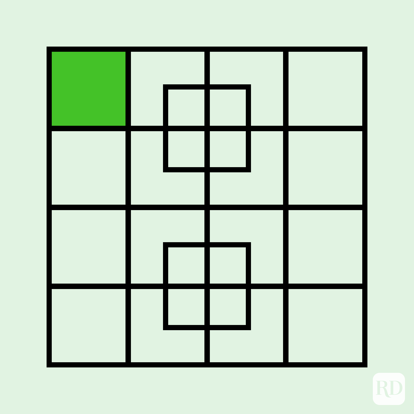 Green squares flashing inside a puzzle