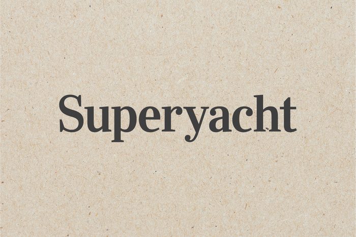 Superyacht Printed on Kraft Paper Background