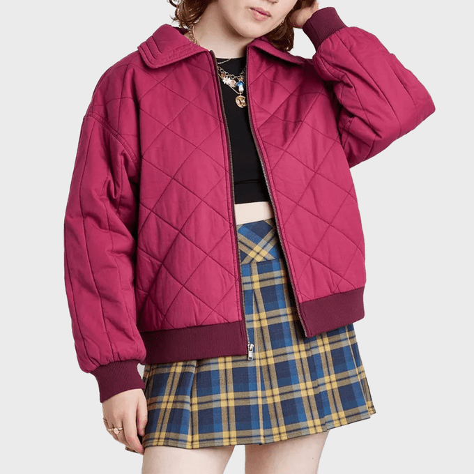 Womens Oversized Woven Quilted Bomber Jacket Ecomm Via Target.com