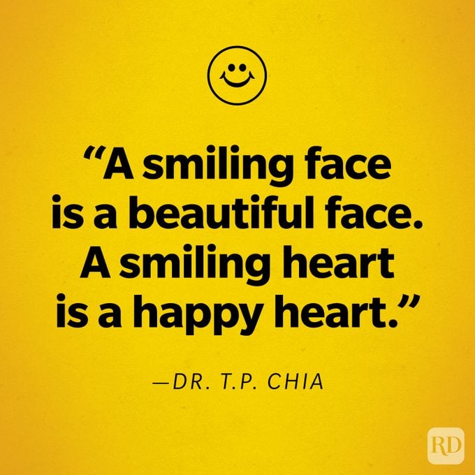 Dr. T.P. Chia Smile Quote "A smiling face is a beautiful face. A smiling heart is a happy heart."