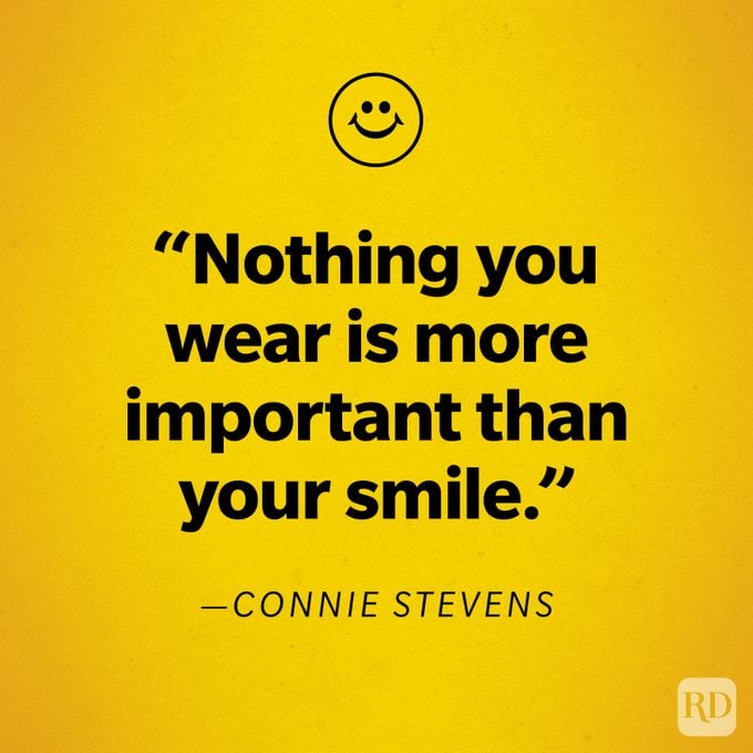 Connie Stevens Smile Quote "Nothing you wear is more important than your smile."