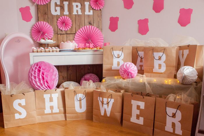 It's a girl. Baby shower. Decoration for party.
