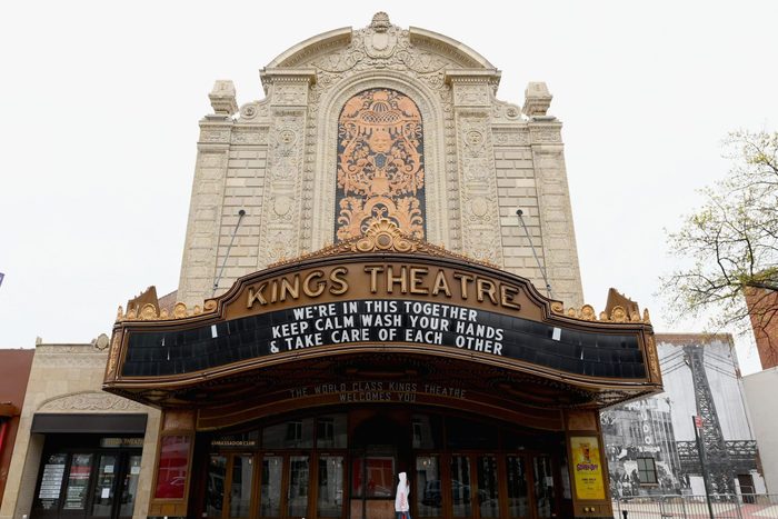 View of the Kings Theater on April 20, 2020