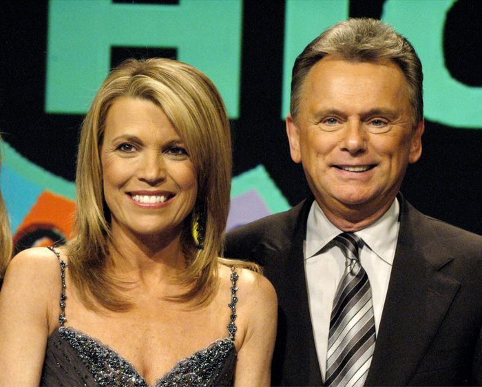 "Wheel of Fortune" Pat Sajak and Vanna White pose for pictures during taping in Chicago Illinois