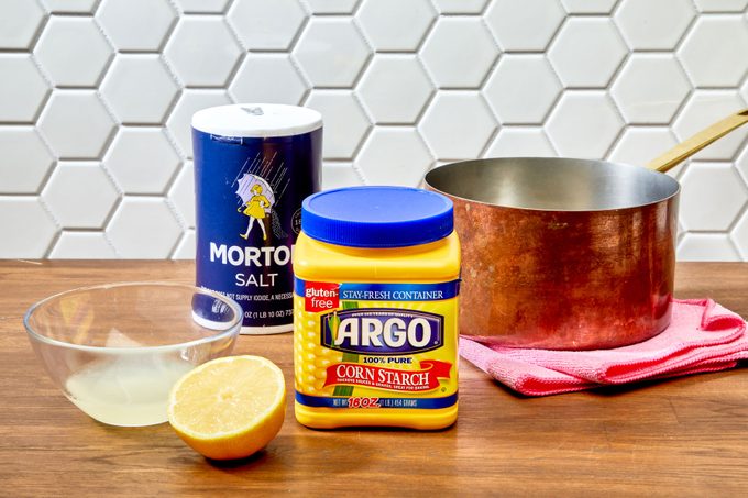 How To Clean And Polish Copper with lemon juice and cornstarch