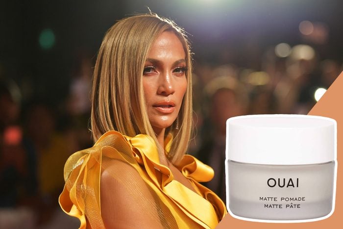 Jennifer Lopez with Ouai product inset