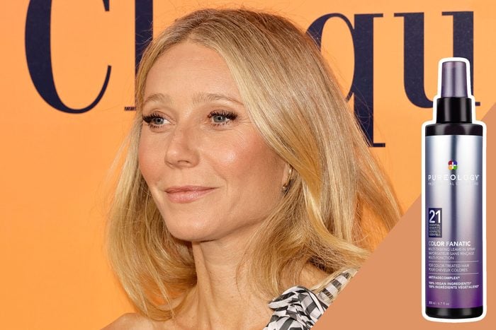 Gwyneth Paltrow with Color Fanatic Multi Tasking Leave In Conditioner product inset