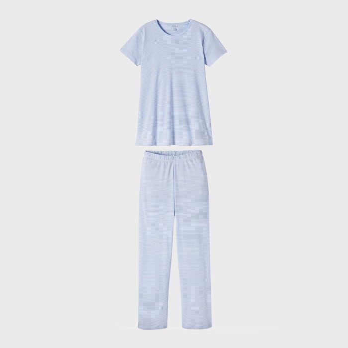 Pima Maternity Short-Long Weekend Set in French Blue