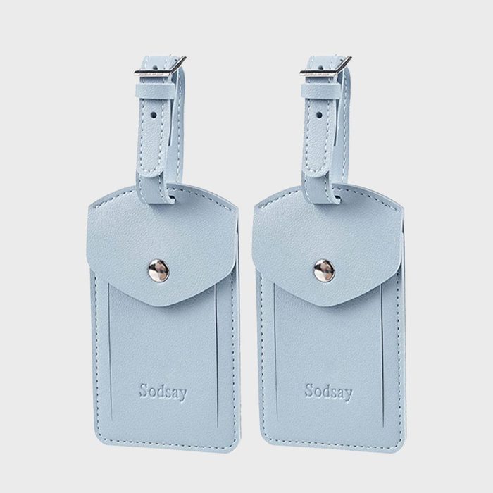 Sodsay Leather Luggage Tags With A Privacy Flap