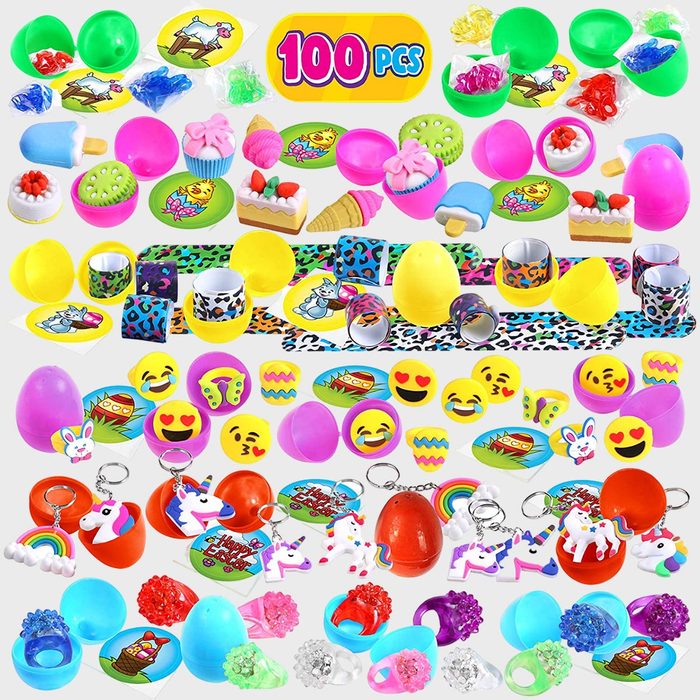 100 Plastic Easter Eggs With Toys Inside