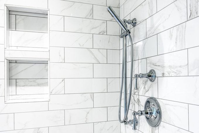 Modern marble shower