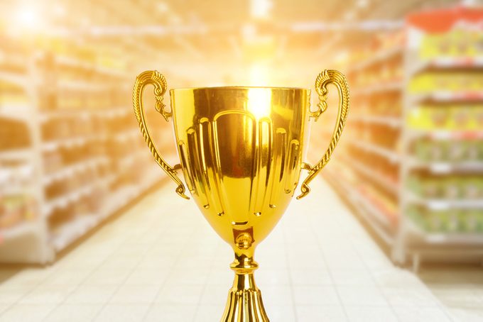 Supermarket Award in an unknown grocery store supermarket aisle