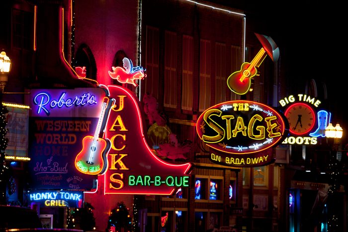 Neon Lights of Lower Broadway, Nashville, TN