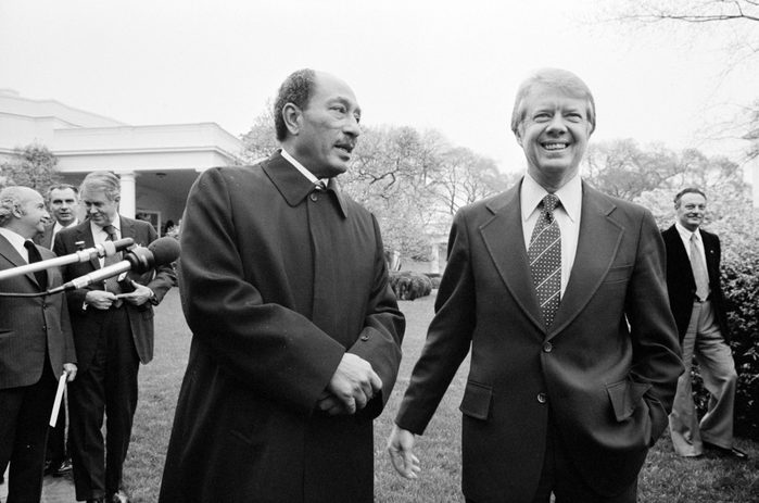 The Egyptian President Anwar Sadat with President of the United States Jimmy Carter.