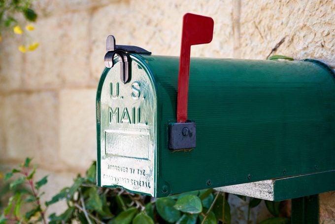 Close-Up Of Mailbox Mounted On Wall