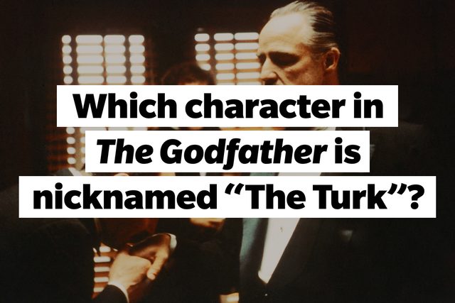 Still from The Godfather, TEXT: Which character in The Godfather is nicknamed "The Turk"?