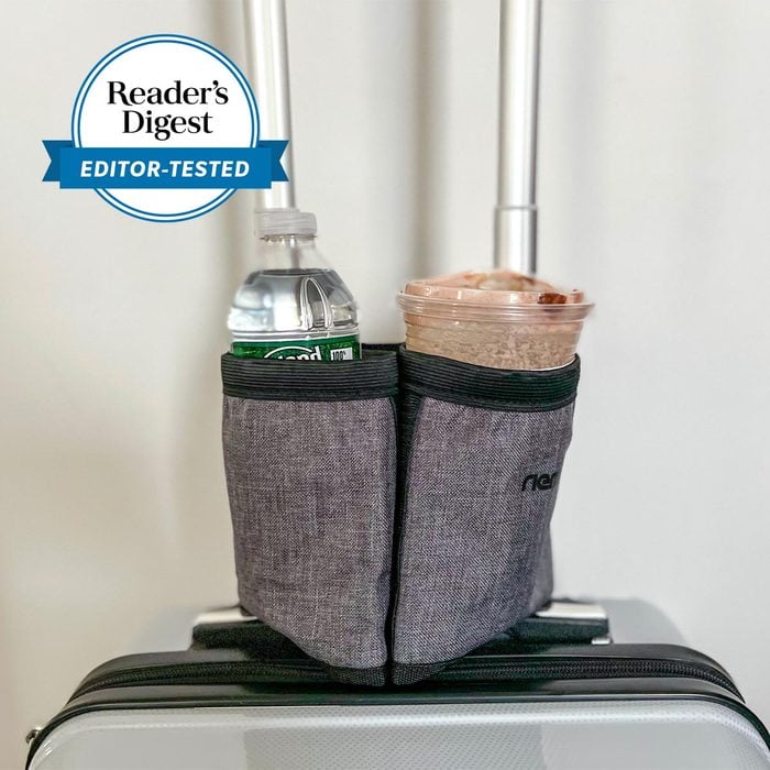 luggage drink holder, RD editor tested