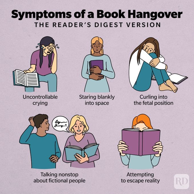 Symptoms Of A Book Hangover Infographic